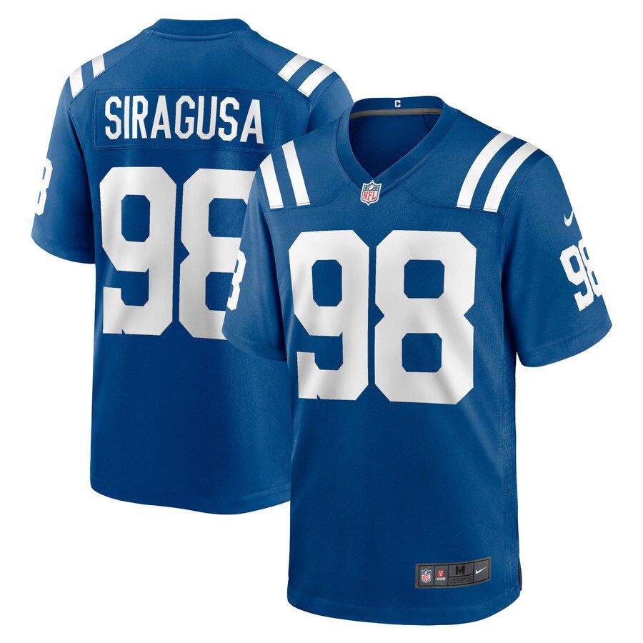 Men Indianapolis Colts 98 Tony Siragusa Nike Royal Game Retired Player NFL Jersey